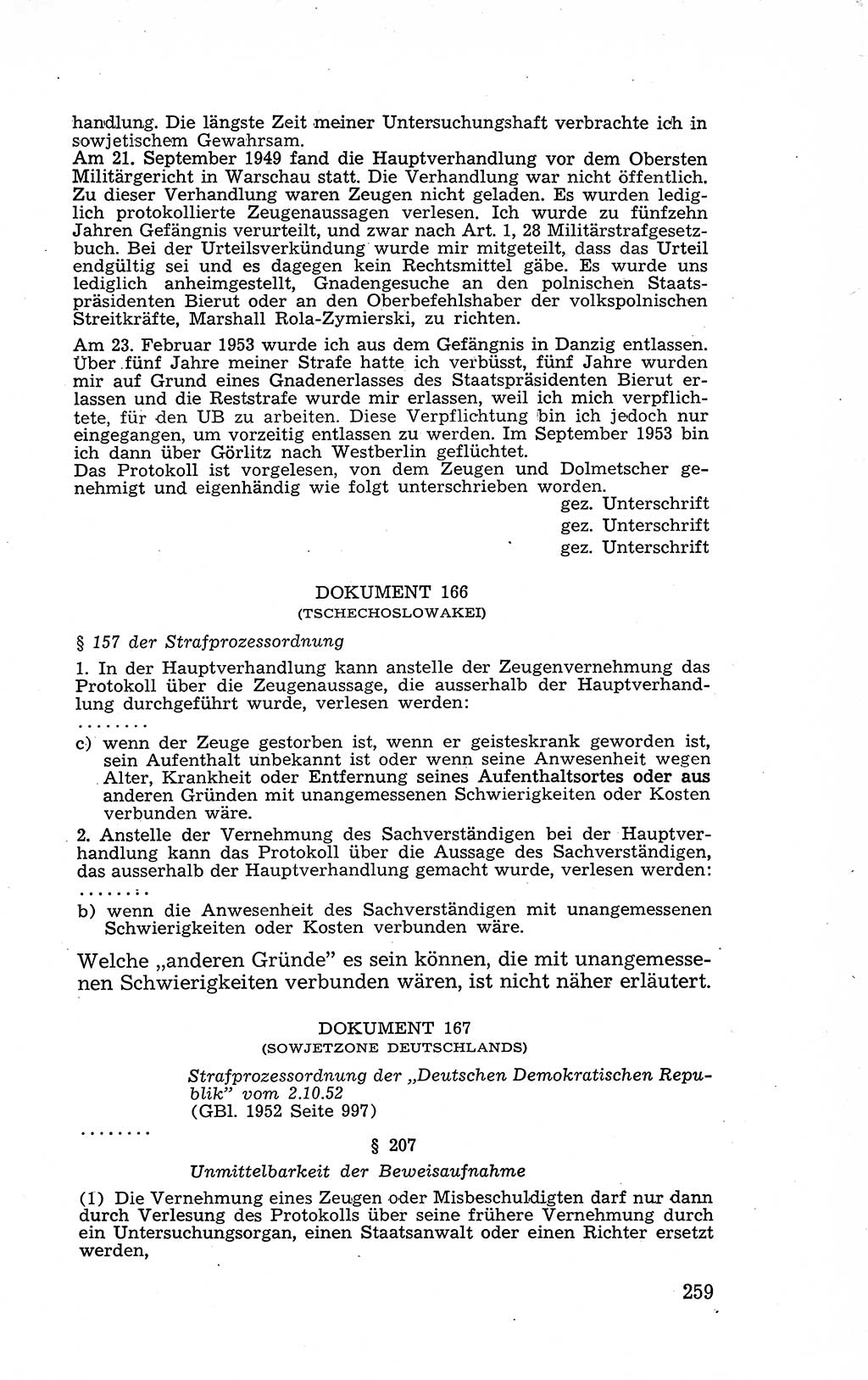 Recht in Fesseln, Dokumente, Internationale Juristen-Kommission [Bundesrepublik Deutschland (BRD)] 1955, Seite 259 (R. Dok. IJK BRD 1955, S. 259)