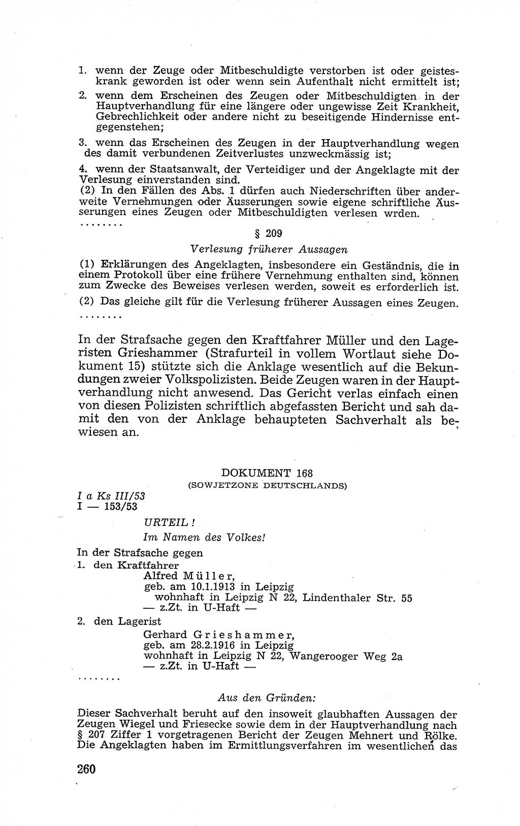 Recht in Fesseln, Dokumente, Internationale Juristen-Kommission [Bundesrepublik Deutschland (BRD)] 1955, Seite 260 (R. Dok. IJK BRD 1955, S. 260)