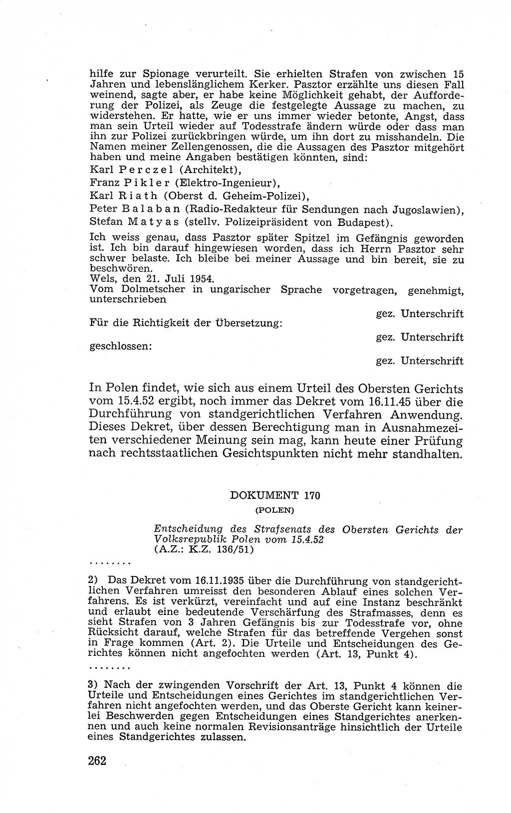Recht in Fesseln, Dokumente, Internationale Juristen-Kommission [Bundesrepublik Deutschland (BRD)] 1955, Seite 262 (R. Dok. IJK BRD 1955, S. 262)