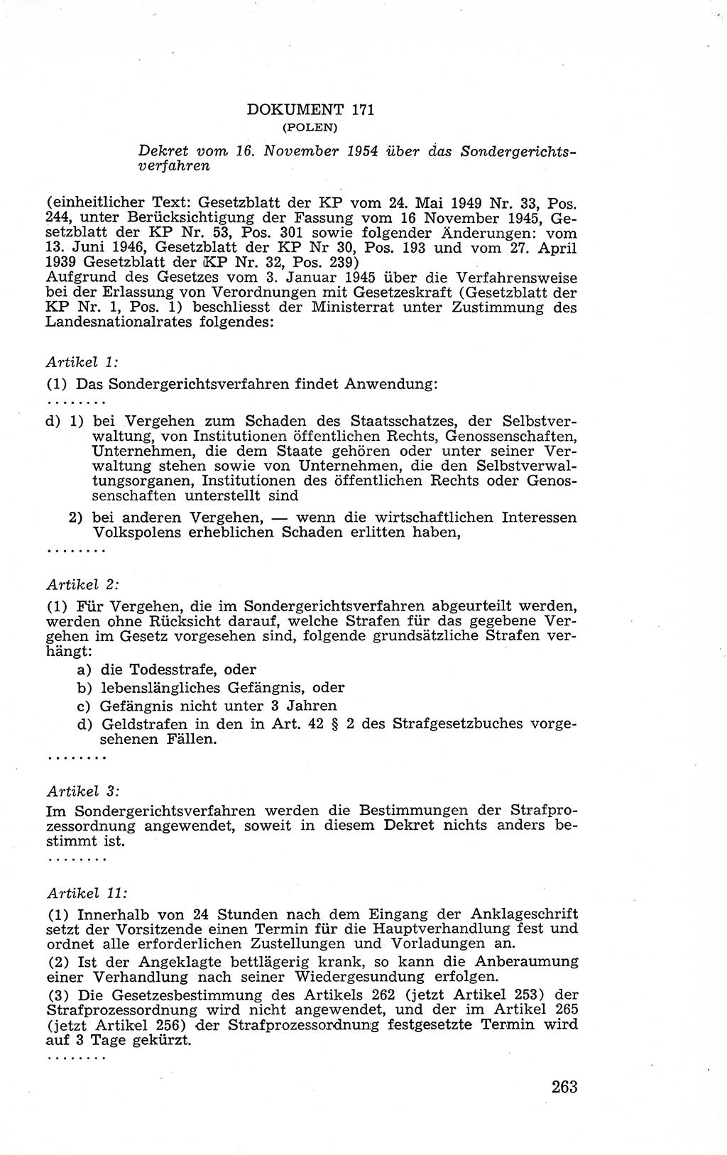 Recht in Fesseln, Dokumente, Internationale Juristen-Kommission [Bundesrepublik Deutschland (BRD)] 1955, Seite 263 (R. Dok. IJK BRD 1955, S. 263)