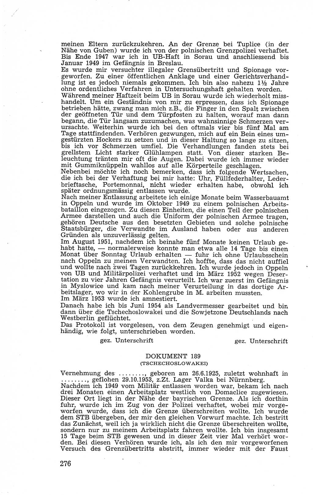 Recht in Fesseln, Dokumente, Internationale Juristen-Kommission [Bundesrepublik Deutschland (BRD)] 1955, Seite 276 (R. Dok. IJK BRD 1955, S. 276)