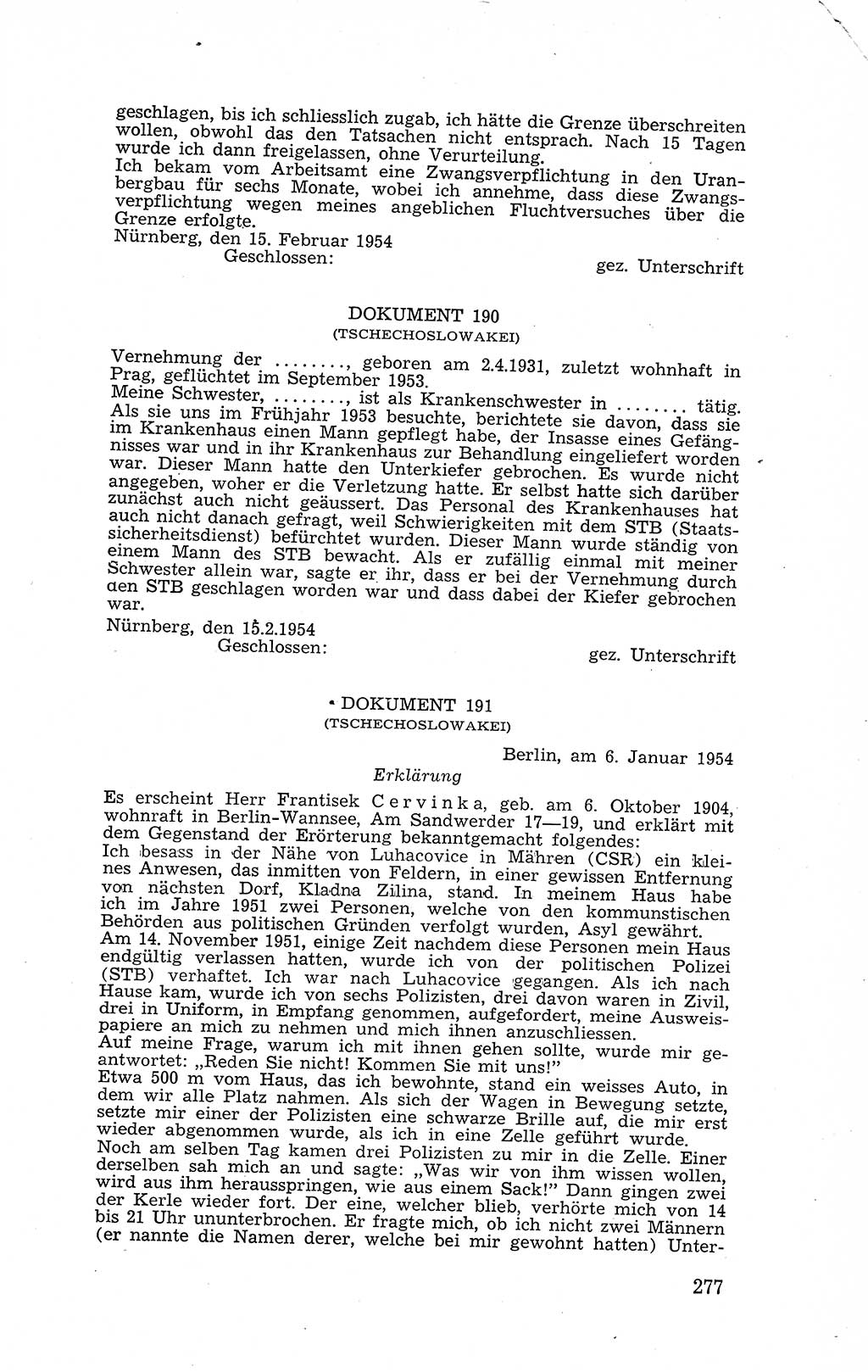 Recht in Fesseln, Dokumente, Internationale Juristen-Kommission [Bundesrepublik Deutschland (BRD)] 1955, Seite 277 (R. Dok. IJK BRD 1955, S. 277)
