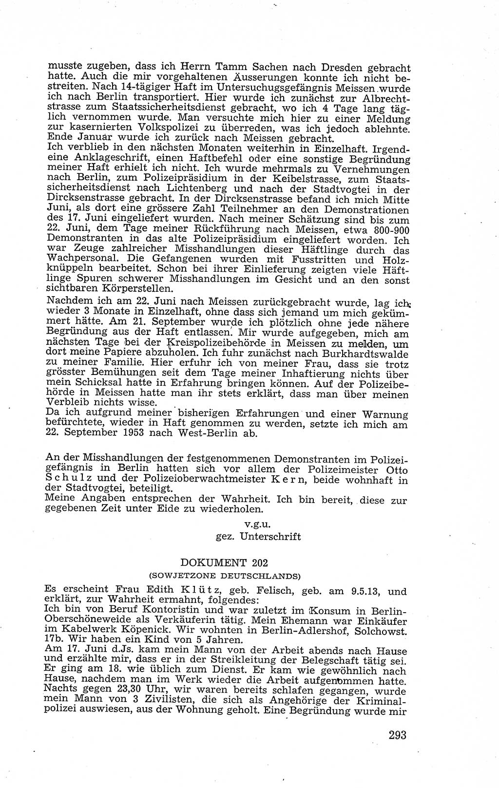 Recht in Fesseln, Dokumente, Internationale Juristen-Kommission [Bundesrepublik Deutschland (BRD)] 1955, Seite 293 (R. Dok. IJK BRD 1955, S. 293)