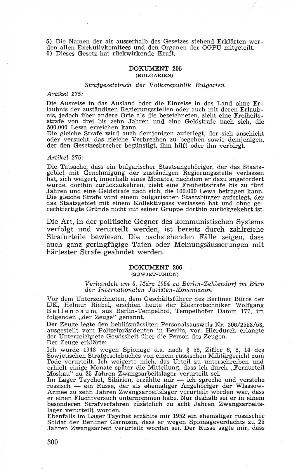 Recht in Fesseln, Dokumente, Internationale Juristen-Kommission [Bundesrepublik Deutschland (BRD)] 1955, Seite 300 (R. Dok. IJK BRD 1955, S. 300)