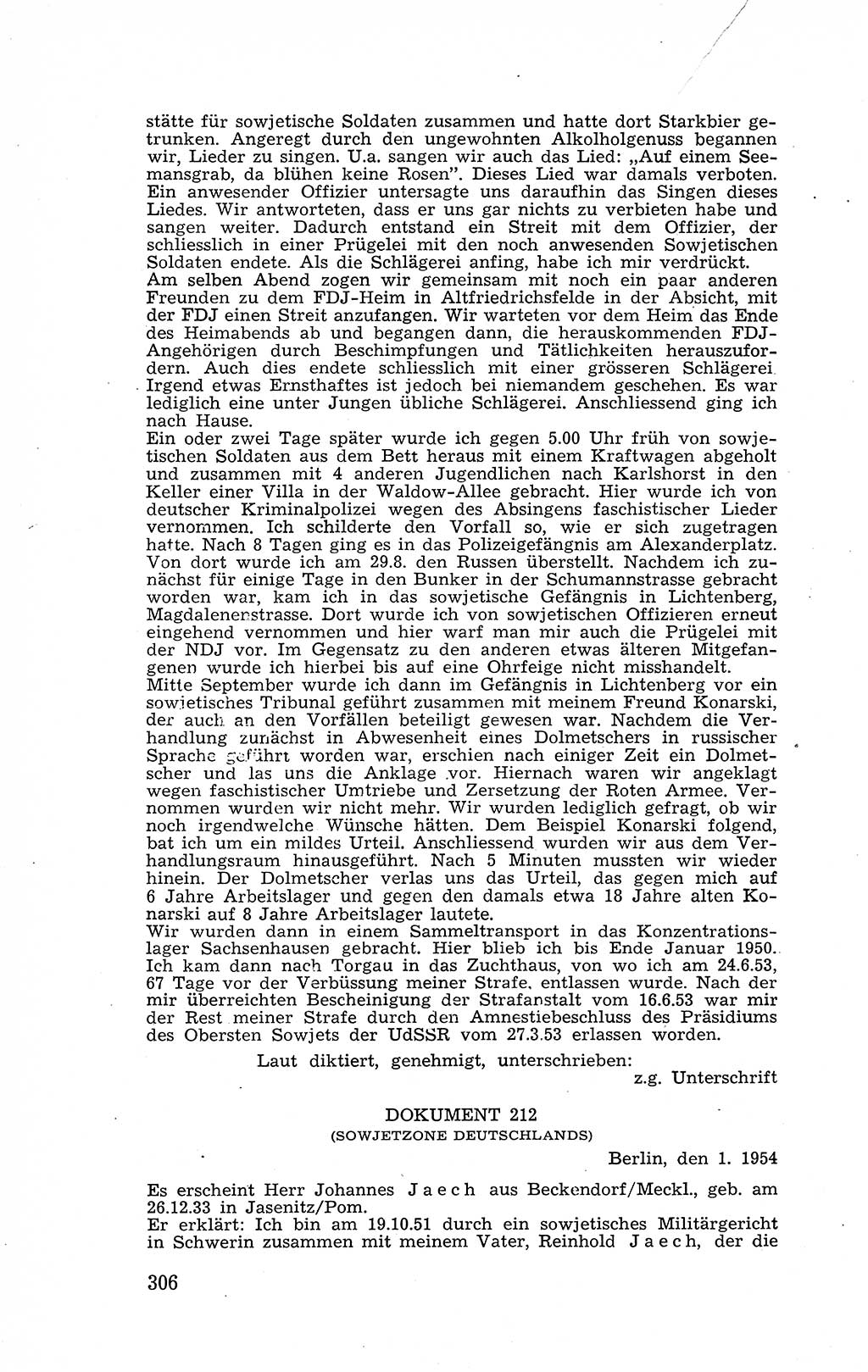 Recht in Fesseln, Dokumente, Internationale Juristen-Kommission [Bundesrepublik Deutschland (BRD)] 1955, Seite 306 (R. Dok. IJK BRD 1955, S. 306)