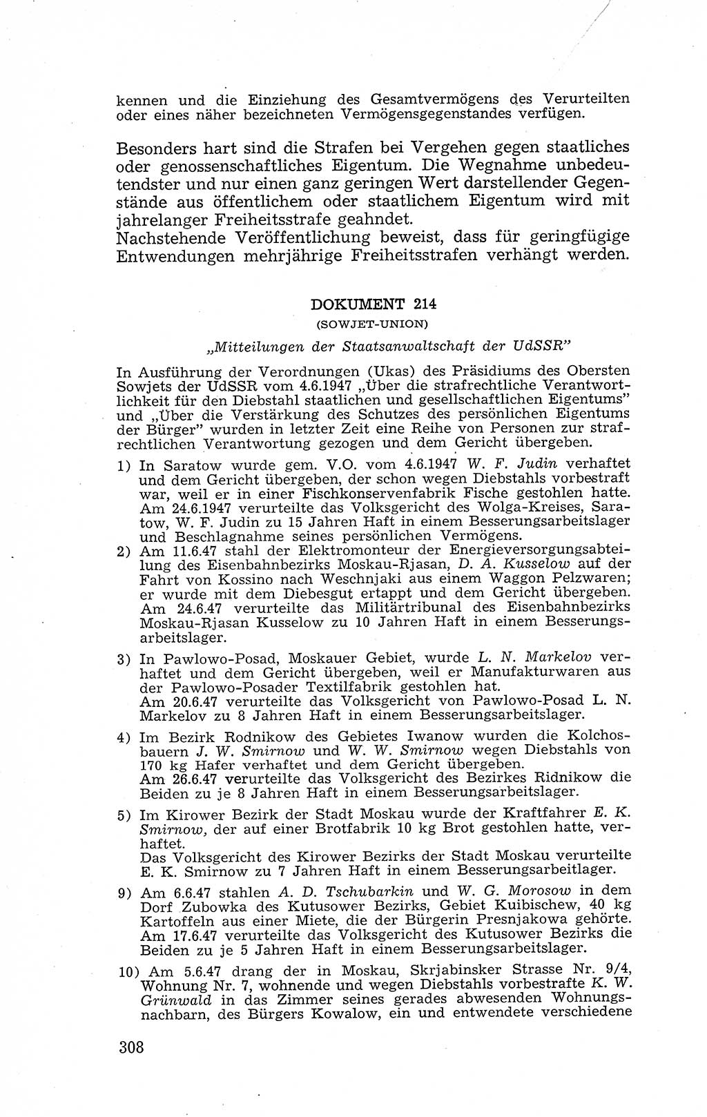 Recht in Fesseln, Dokumente, Internationale Juristen-Kommission [Bundesrepublik Deutschland (BRD)] 1955, Seite 308 (R. Dok. IJK BRD 1955, S. 308)