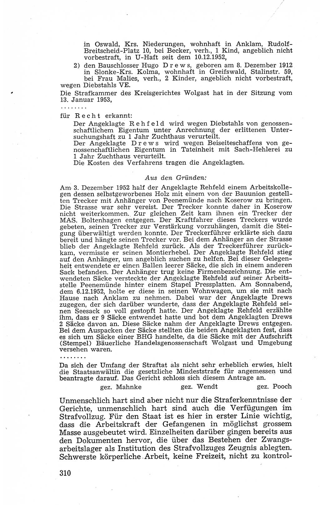 Recht in Fesseln, Dokumente, Internationale Juristen-Kommission [Bundesrepublik Deutschland (BRD)] 1955, Seite 310 (R. Dok. IJK BRD 1955, S. 310)