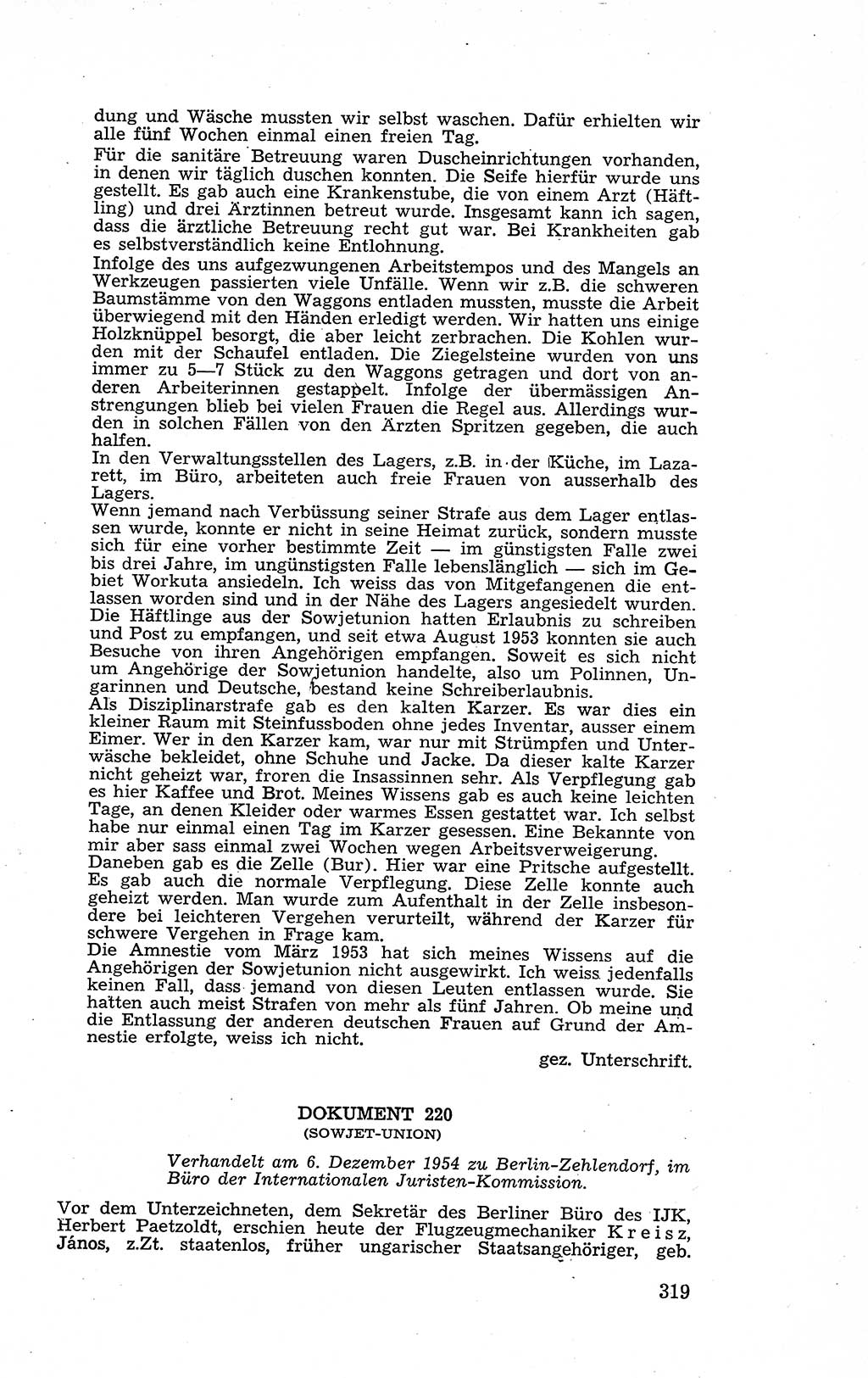 Recht in Fesseln, Dokumente, Internationale Juristen-Kommission [Bundesrepublik Deutschland (BRD)] 1955, Seite 319 (R. Dok. IJK BRD 1955, S. 319)