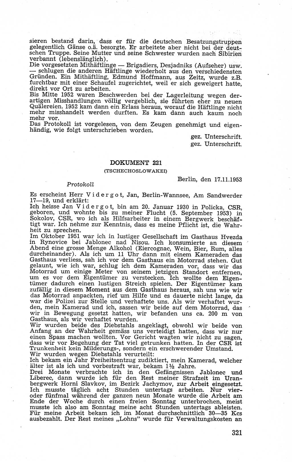 Recht in Fesseln, Dokumente, Internationale Juristen-Kommission [Bundesrepublik Deutschland (BRD)] 1955, Seite 321 (R. Dok. IJK BRD 1955, S. 321)