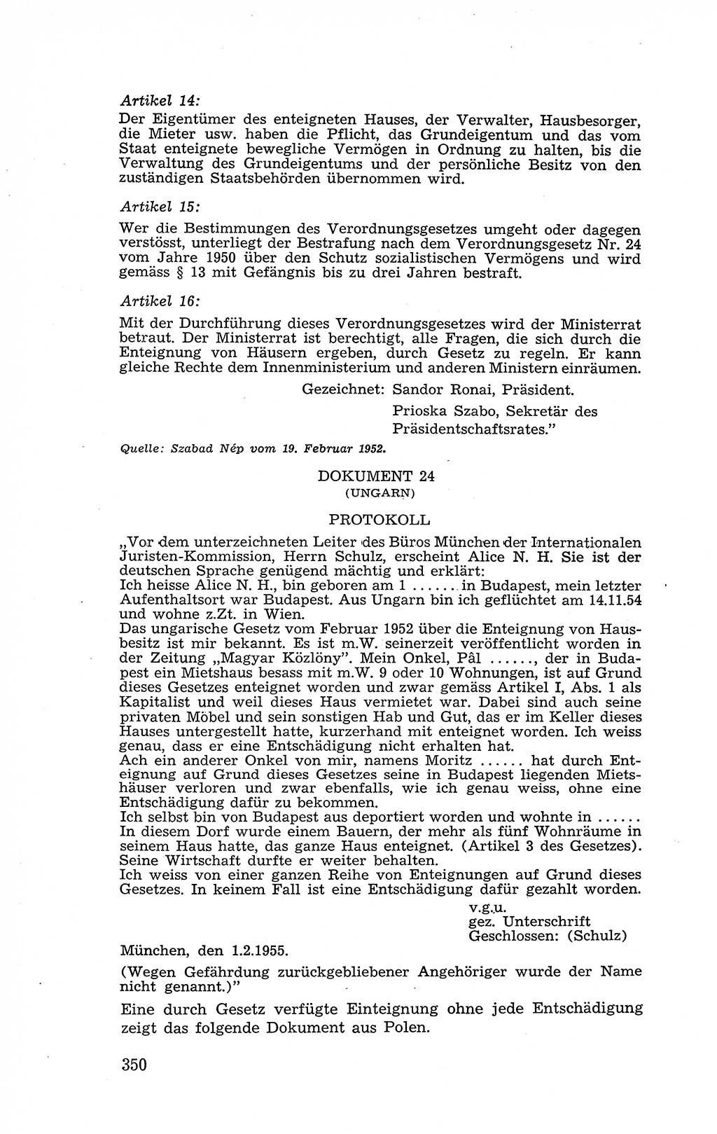 Recht in Fesseln, Dokumente, Internationale Juristen-Kommission [Bundesrepublik Deutschland (BRD)] 1955, Seite 350 (R. Dok. IJK BRD 1955, S. 350)