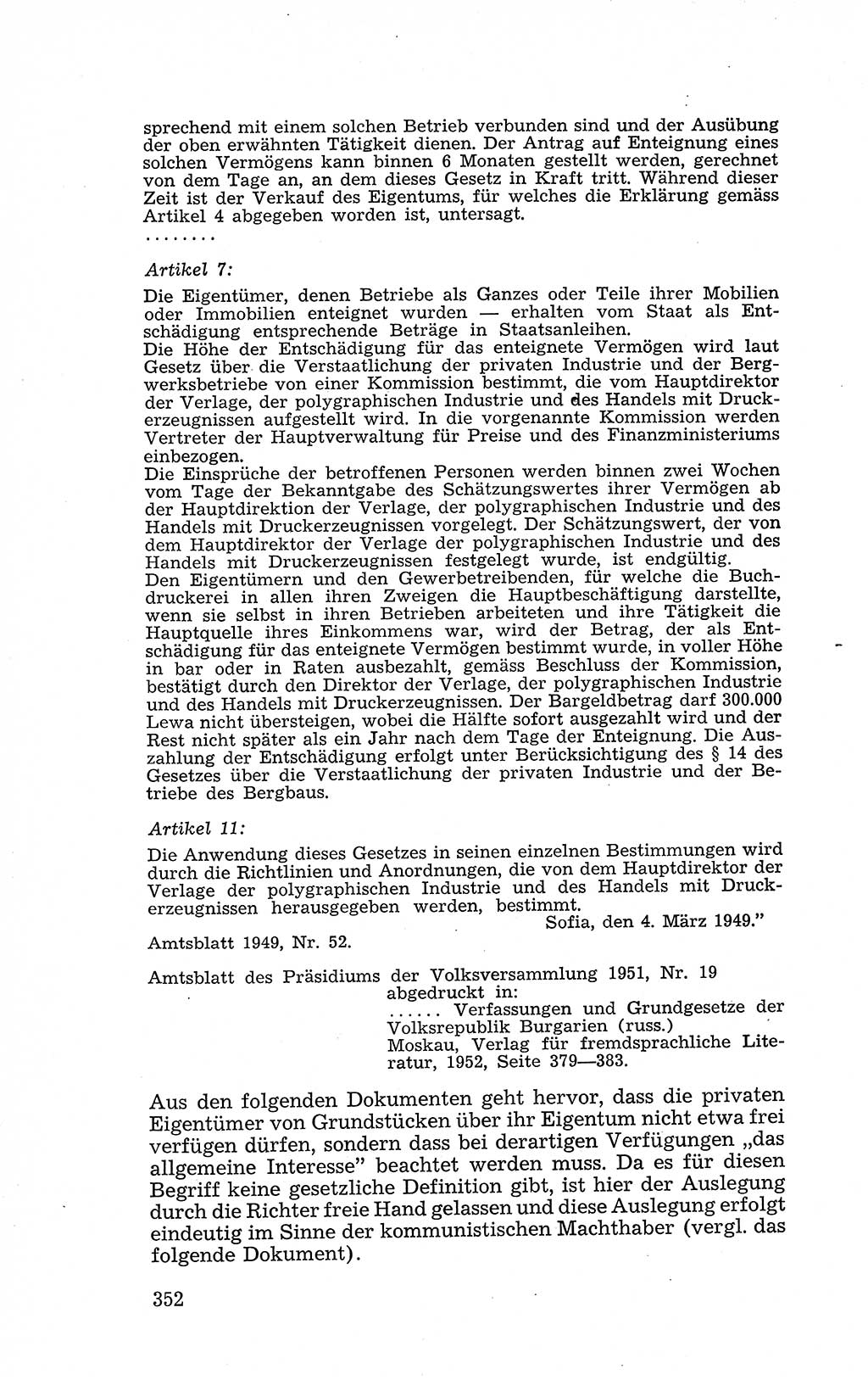 Recht in Fesseln, Dokumente, Internationale Juristen-Kommission [Bundesrepublik Deutschland (BRD)] 1955, Seite 352 (R. Dok. IJK BRD 1955, S. 352)