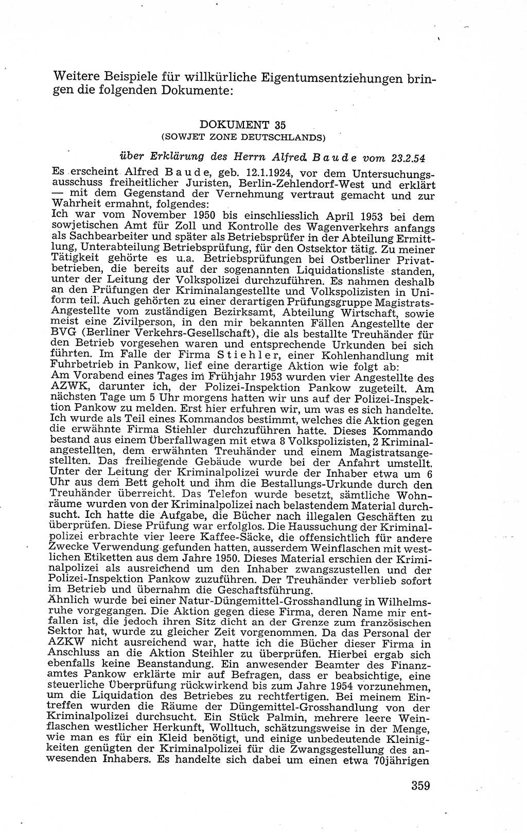Recht in Fesseln, Dokumente, Internationale Juristen-Kommission [Bundesrepublik Deutschland (BRD)] 1955, Seite 359 (R. Dok. IJK BRD 1955, S. 359)