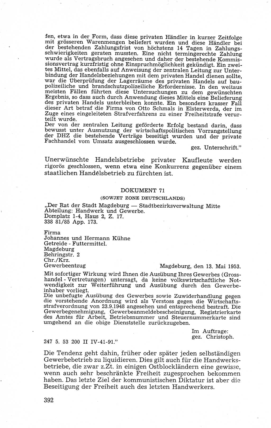 Recht in Fesseln, Dokumente, Internationale Juristen-Kommission [Bundesrepublik Deutschland (BRD)] 1955, Seite 392 (R. Dok. IJK BRD 1955, S. 392)