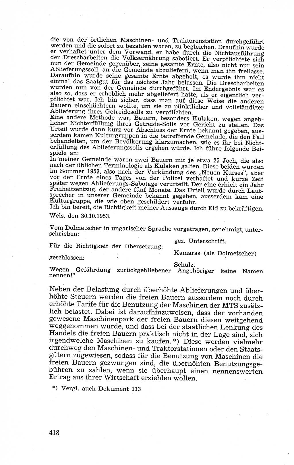 Recht in Fesseln, Dokumente, Internationale Juristen-Kommission [Bundesrepublik Deutschland (BRD)] 1955, Seite 418 (R. Dok. IJK BRD 1955, S. 418)