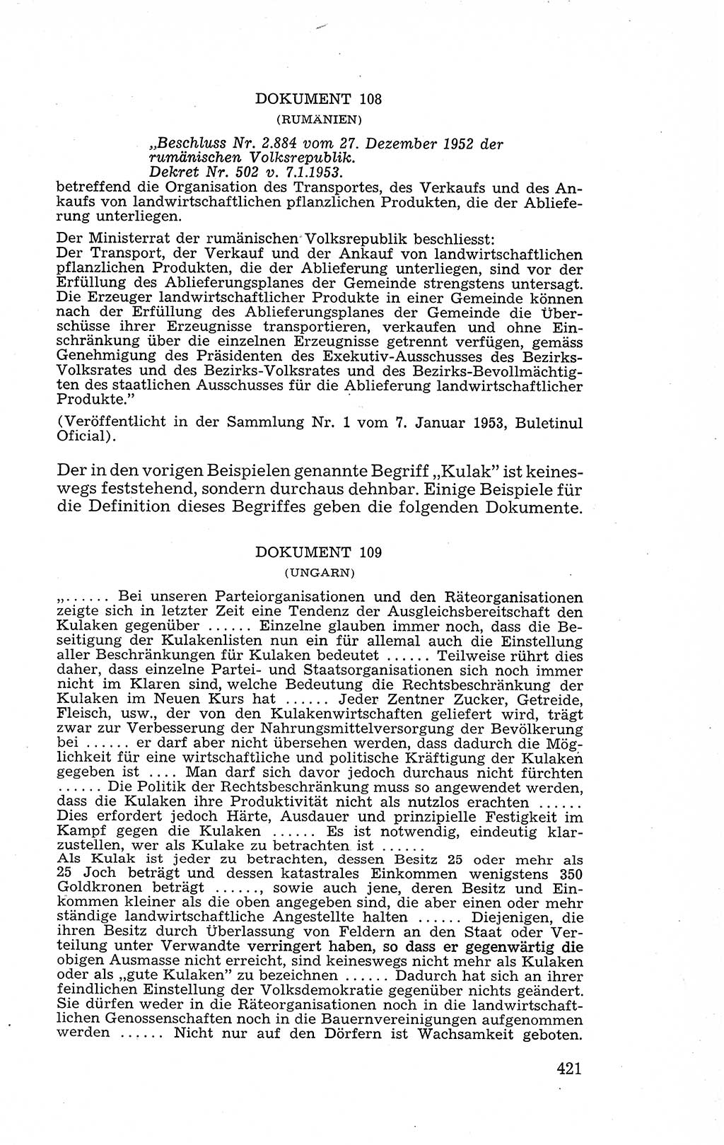Recht in Fesseln, Dokumente, Internationale Juristen-Kommission [Bundesrepublik Deutschland (BRD)] 1955, Seite 421 (R. Dok. IJK BRD 1955, S. 421)