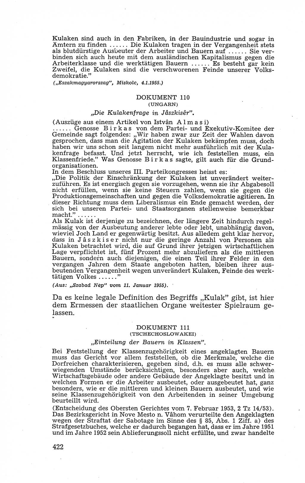 Recht in Fesseln, Dokumente, Internationale Juristen-Kommission [Bundesrepublik Deutschland (BRD)] 1955, Seite 422 (R. Dok. IJK BRD 1955, S. 422)