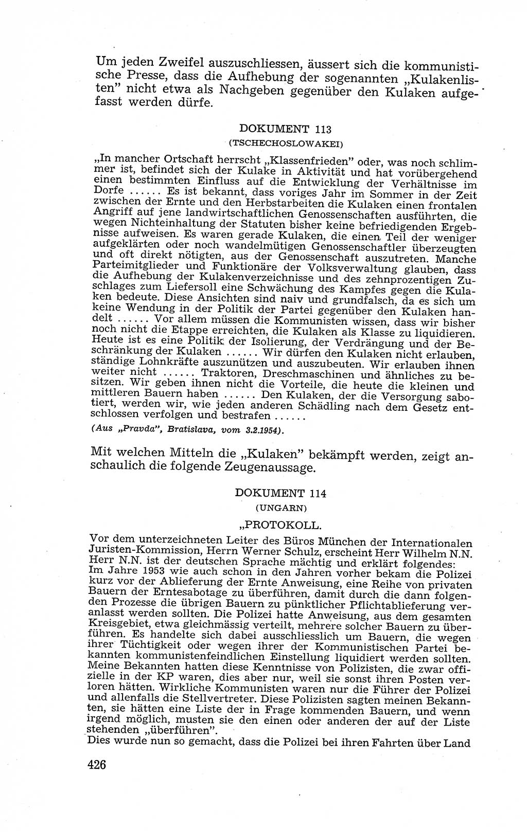 Recht in Fesseln, Dokumente, Internationale Juristen-Kommission [Bundesrepublik Deutschland (BRD)] 1955, Seite 426 (R. Dok. IJK BRD 1955, S. 426)