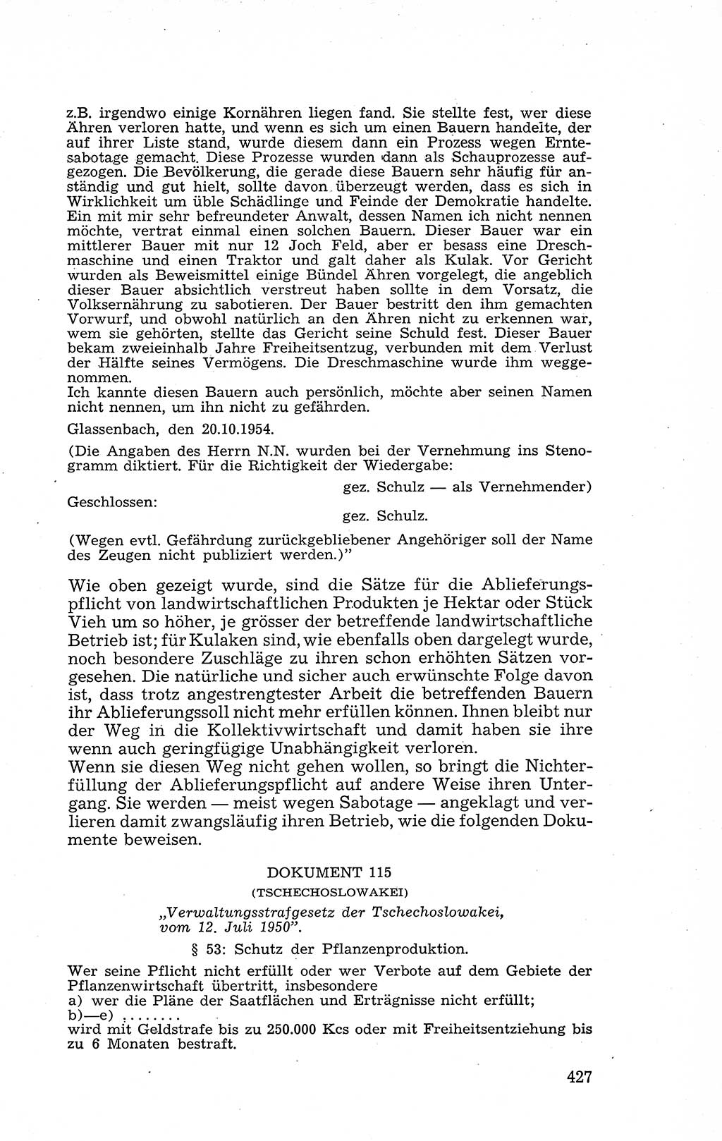 Recht in Fesseln, Dokumente, Internationale Juristen-Kommission [Bundesrepublik Deutschland (BRD)] 1955, Seite 427 (R. Dok. IJK BRD 1955, S. 427)