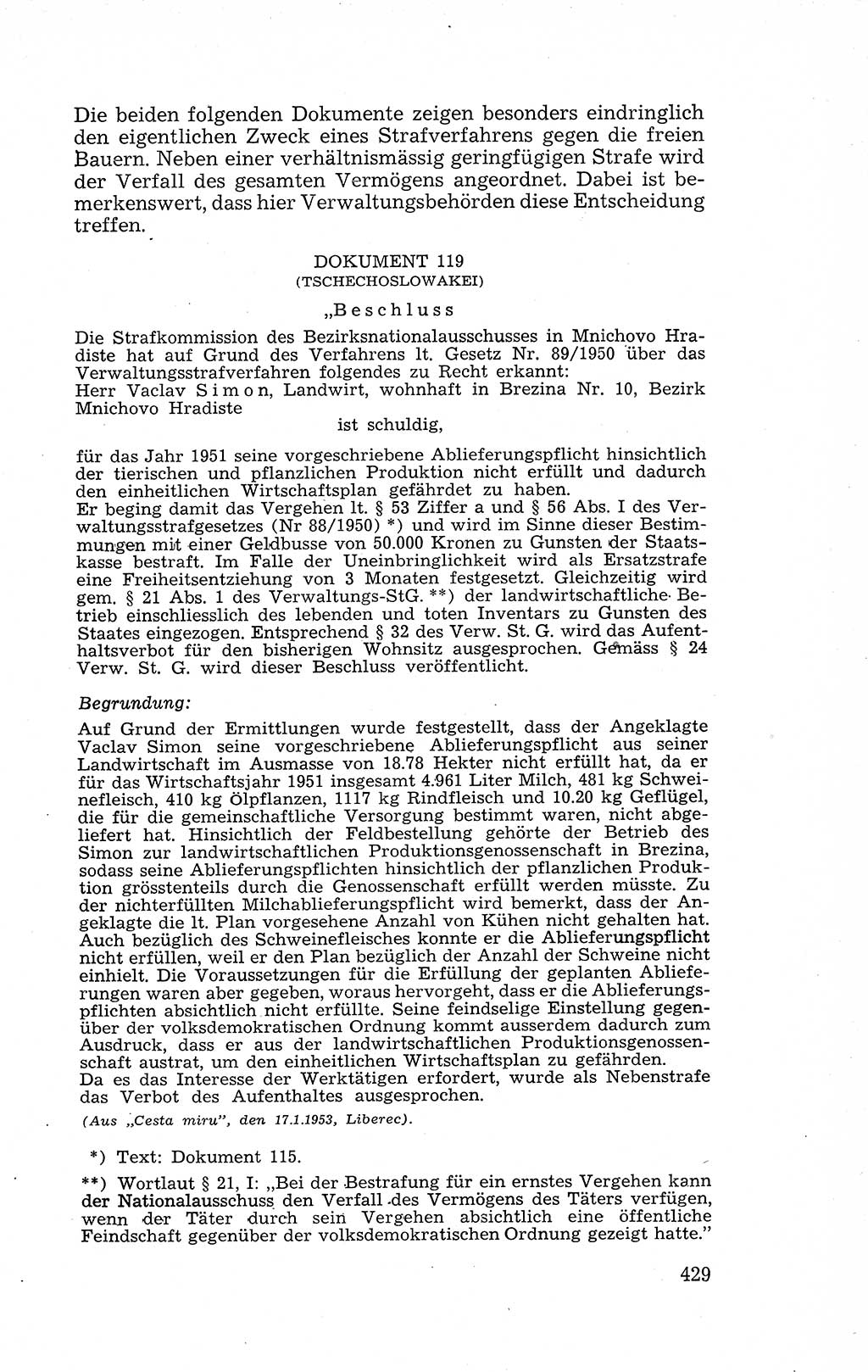 Recht in Fesseln, Dokumente, Internationale Juristen-Kommission [Bundesrepublik Deutschland (BRD)] 1955, Seite 429 (R. Dok. IJK BRD 1955, S. 429)