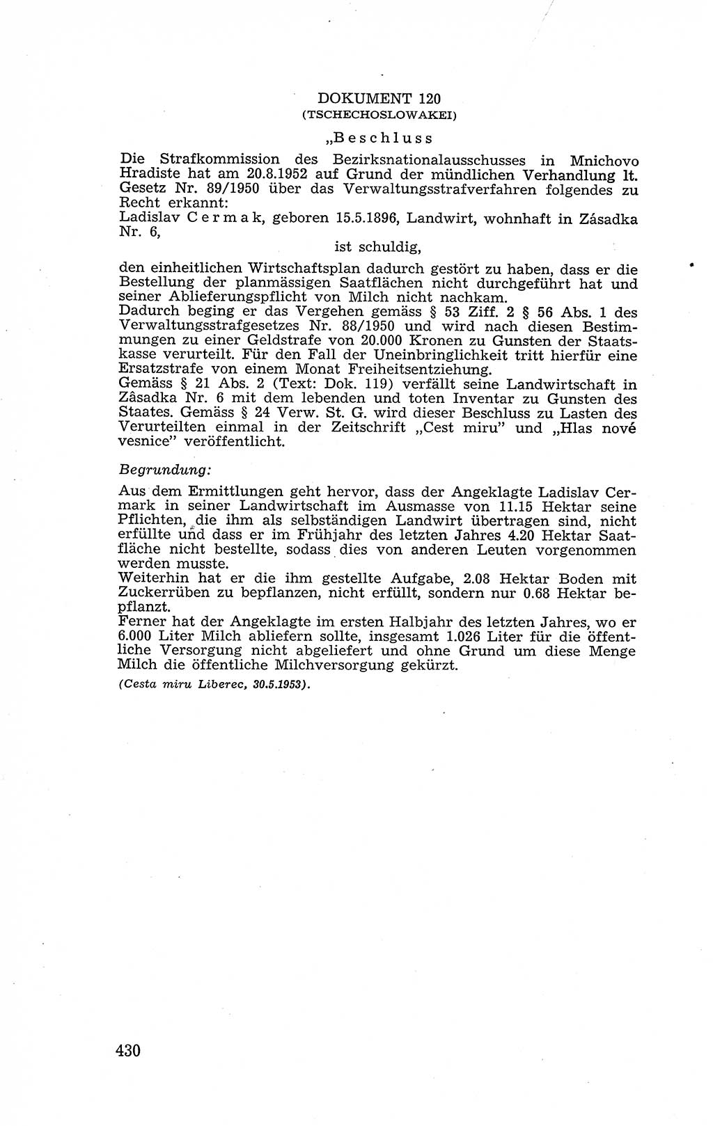 Recht in Fesseln, Dokumente, Internationale Juristen-Kommission [Bundesrepublik Deutschland (BRD)] 1955, Seite 430 (R. Dok. IJK BRD 1955, S. 430)