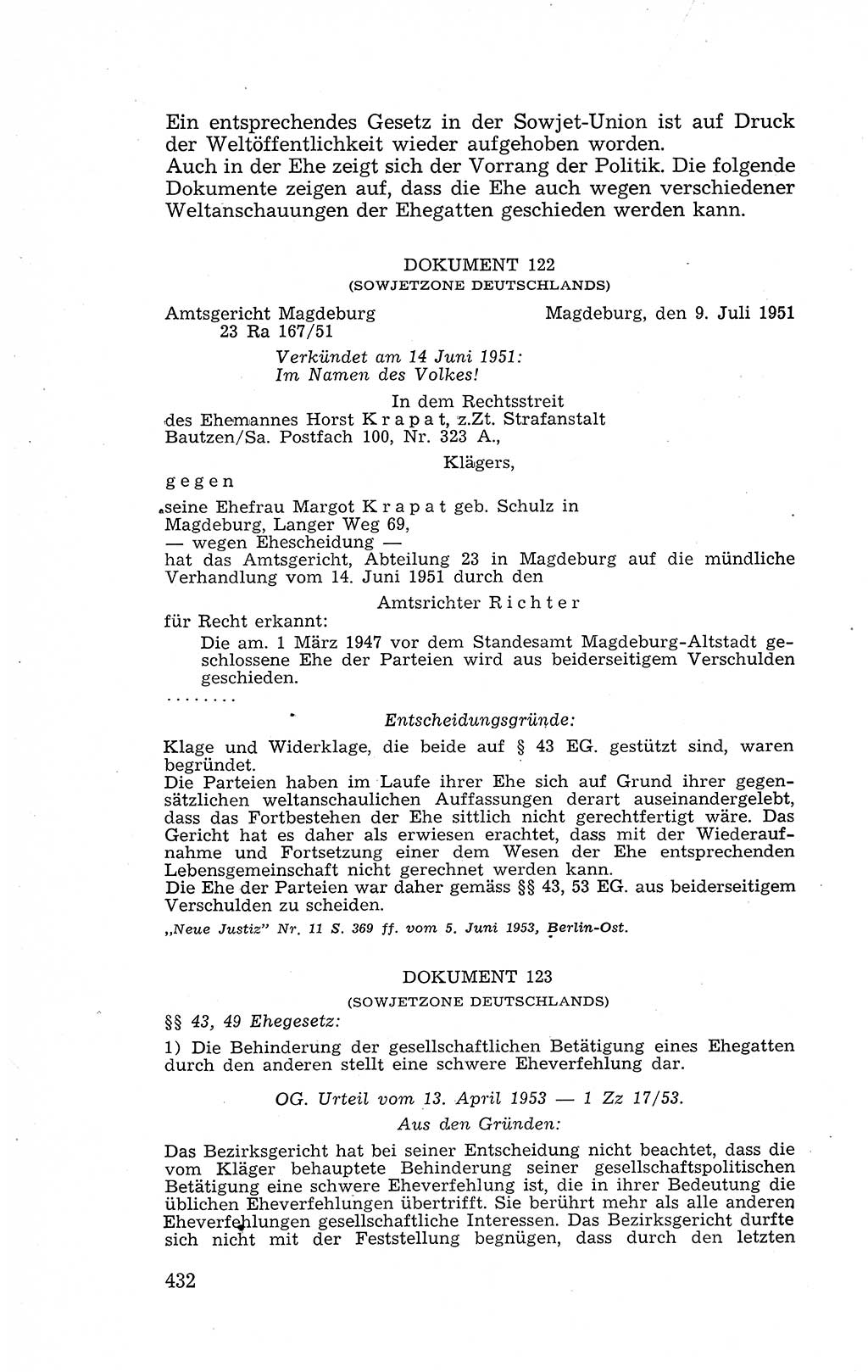 Recht in Fesseln, Dokumente, Internationale Juristen-Kommission [Bundesrepublik Deutschland (BRD)] 1955, Seite 432 (R. Dok. IJK BRD 1955, S. 432)
