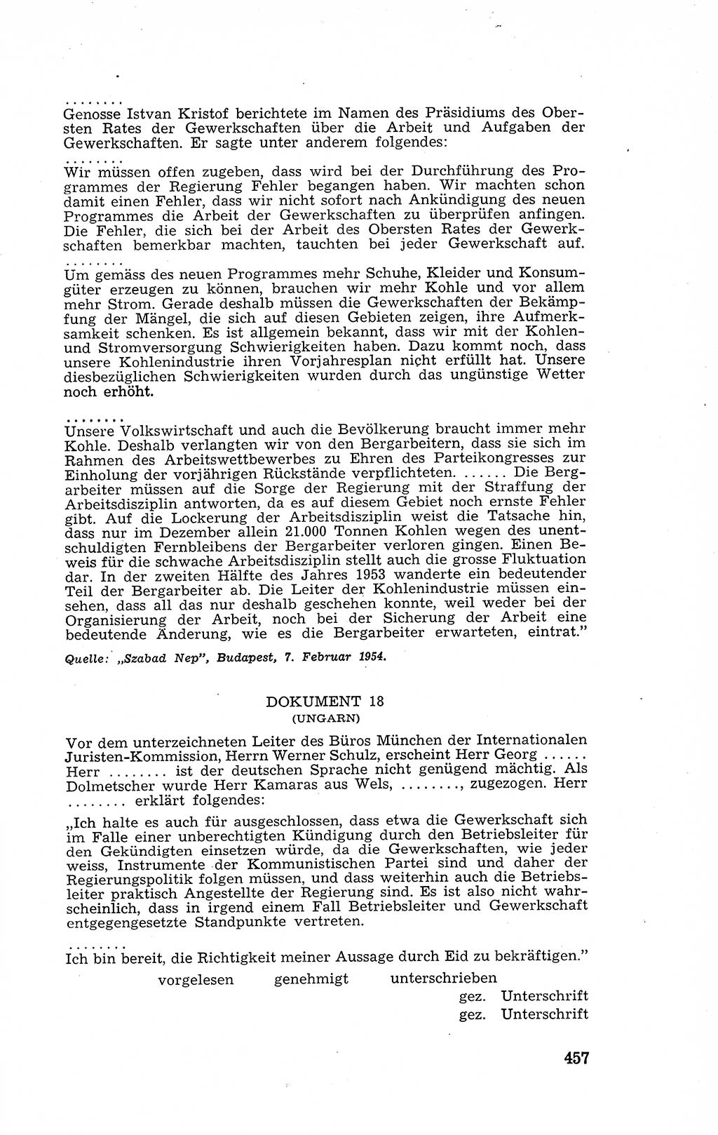 Recht in Fesseln, Dokumente, Internationale Juristen-Kommission [Bundesrepublik Deutschland (BRD)] 1955, Seite 457 (R. Dok. IJK BRD 1955, S. 457)