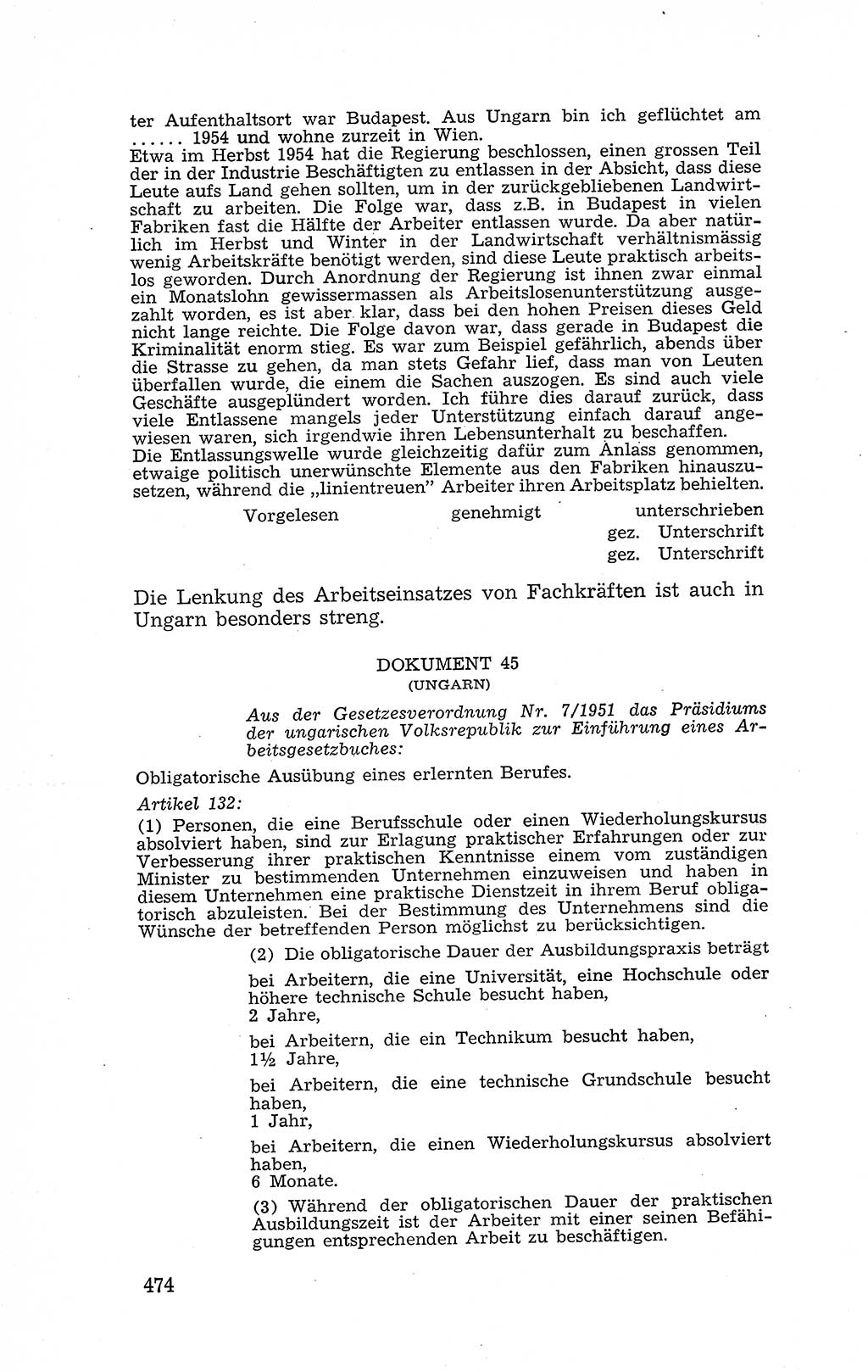 Recht in Fesseln, Dokumente, Internationale Juristen-Kommission [Bundesrepublik Deutschland (BRD)] 1955, Seite 474 (R. Dok. IJK BRD 1955, S. 474)