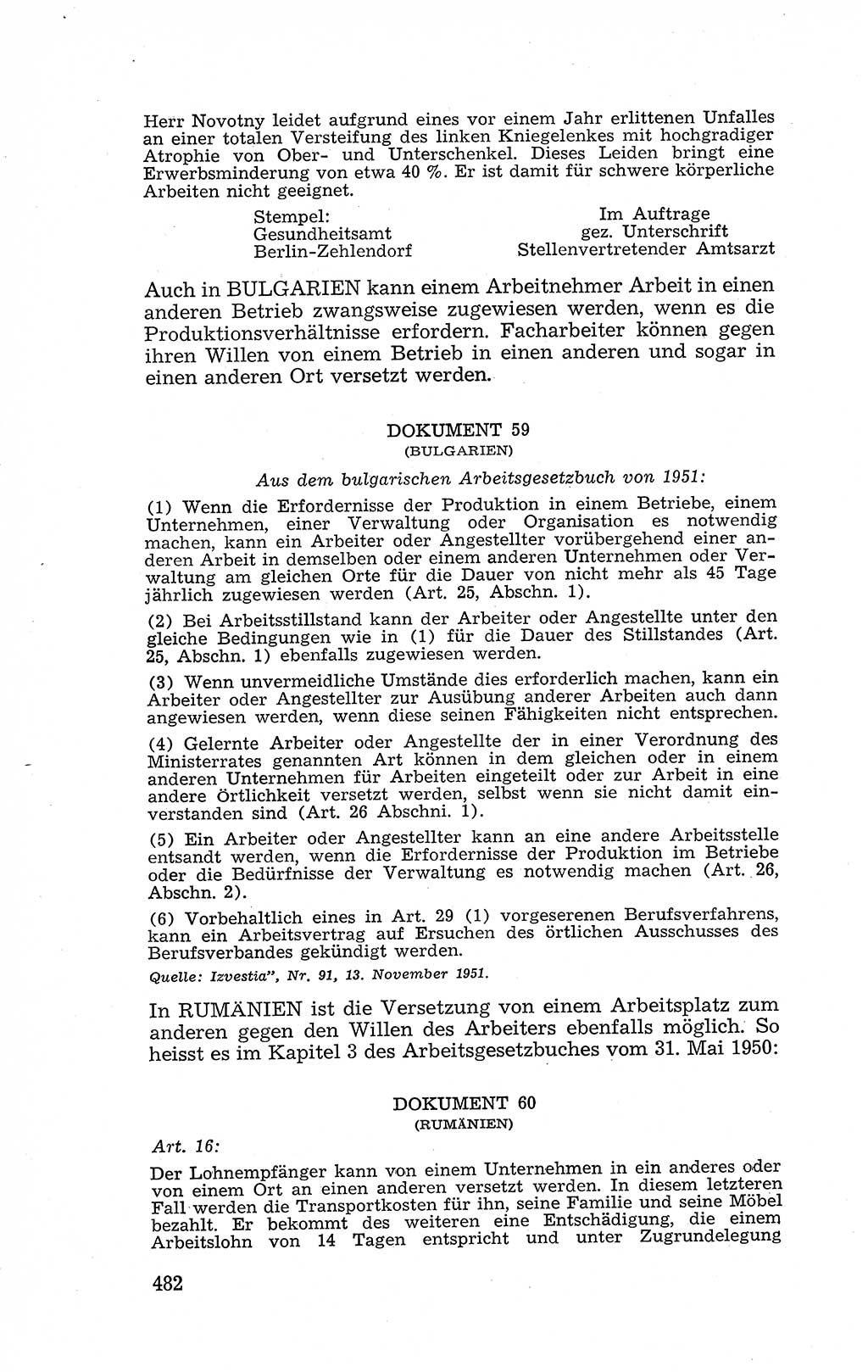 Recht in Fesseln, Dokumente, Internationale Juristen-Kommission [Bundesrepublik Deutschland (BRD)] 1955, Seite 482 (R. Dok. IJK BRD 1955, S. 482)