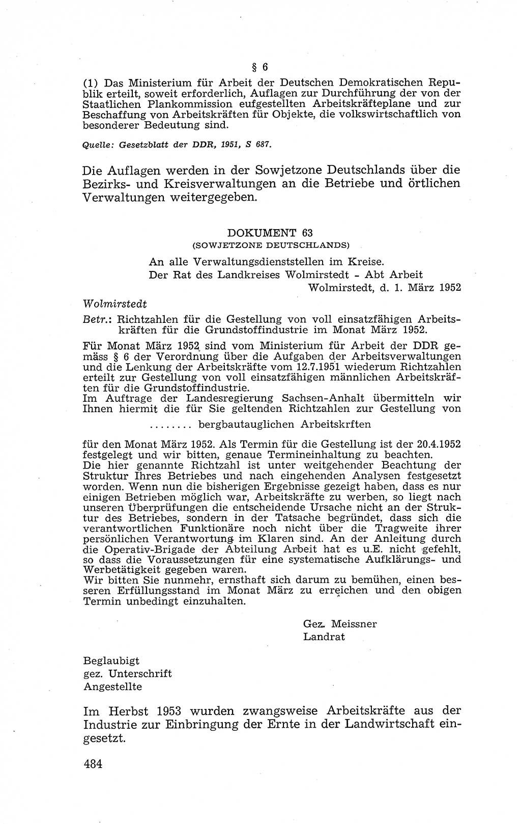 Recht in Fesseln, Dokumente, Internationale Juristen-Kommission [Bundesrepublik Deutschland (BRD)] 1955, Seite 484 (R. Dok. IJK BRD 1955, S. 484)