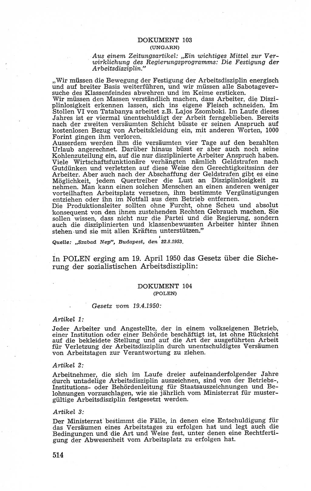 Recht in Fesseln, Dokumente, Internationale Juristen-Kommission [Bundesrepublik Deutschland (BRD)] 1955, Seite 514 (R. Dok. IJK BRD 1955, S. 514)