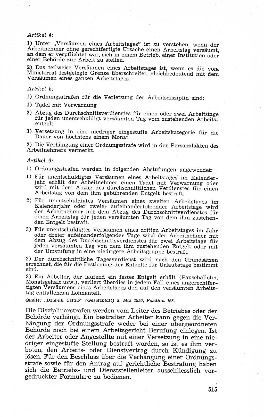 Recht in Fesseln, Dokumente, Internationale Juristen-Kommission [Bundesrepublik Deutschland (BRD)] 1955, Seite 515 (R. Dok. IJK BRD 1955, S. 515)