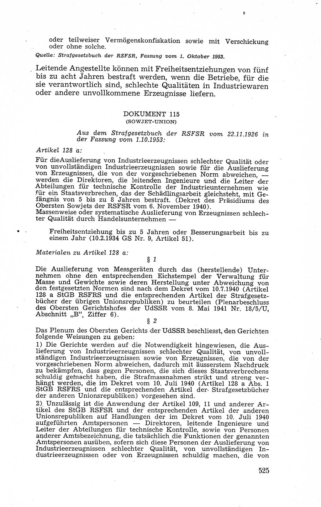 Recht in Fesseln, Dokumente, Internationale Juristen-Kommission [Bundesrepublik Deutschland (BRD)] 1955, Seite 525 (R. Dok. IJK BRD 1955, S. 525)