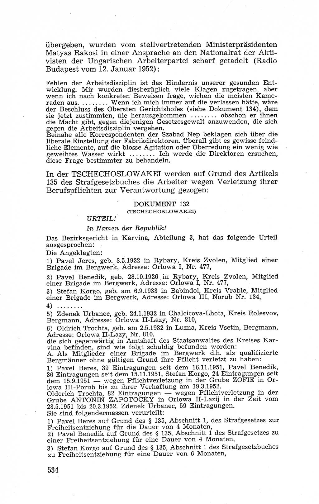 Recht in Fesseln, Dokumente, Internationale Juristen-Kommission [Bundesrepublik Deutschland (BRD)] 1955, Seite 534 (R. Dok. IJK BRD 1955, S. 534)
