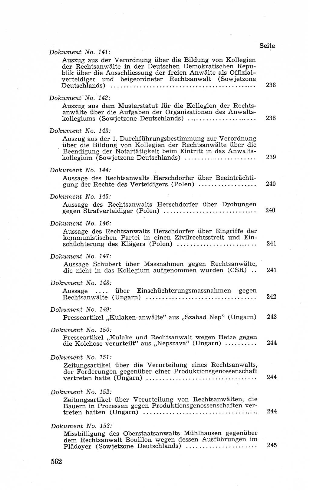 Recht in Fesseln, Dokumente, Internationale Juristen-Kommission [Bundesrepublik Deutschland (BRD)] 1955, Seite 562 (R. Dok. IJK BRD 1955, S. 562)