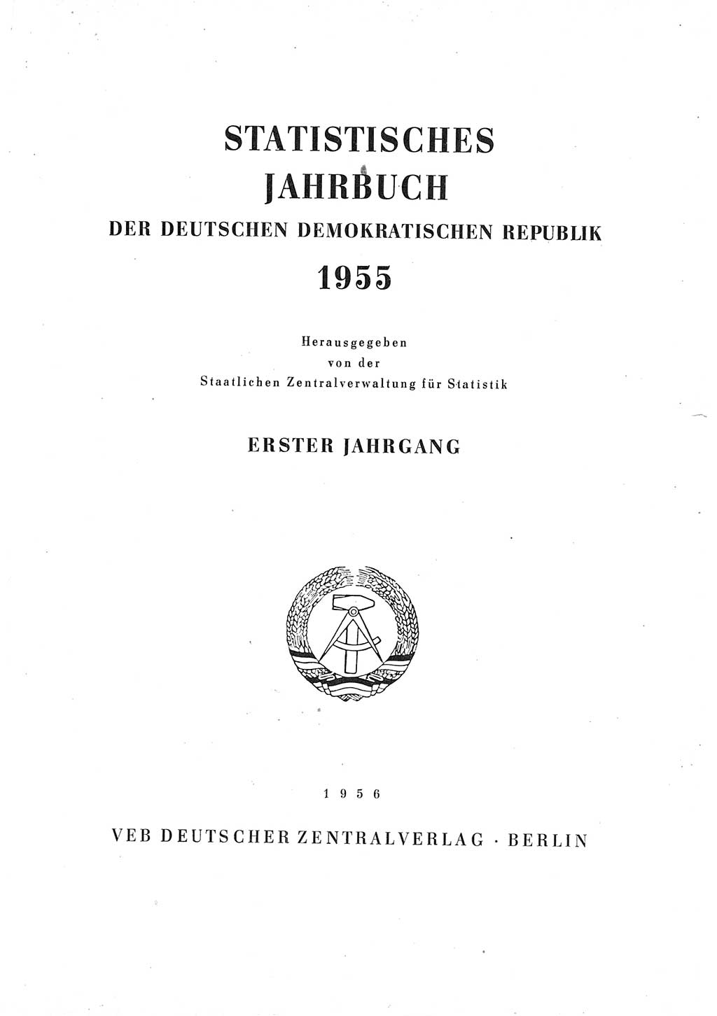 Statistisches Jahrbuch der Deutschen Demokratischen Republik (DDR) 1955, Seite 3 (Stat. Jb. DDR 1955, S. 3)