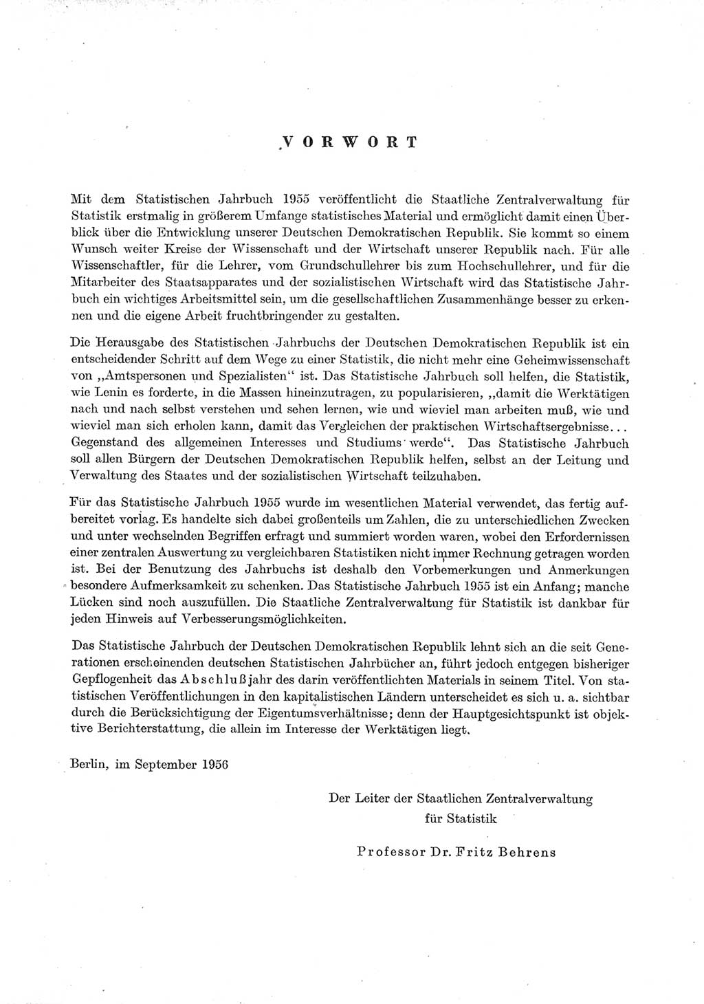 Statistisches Jahrbuch der Deutschen Demokratischen Republik (DDR) 1955, Seite 5 (Stat. Jb. DDR 1955, S. 5)