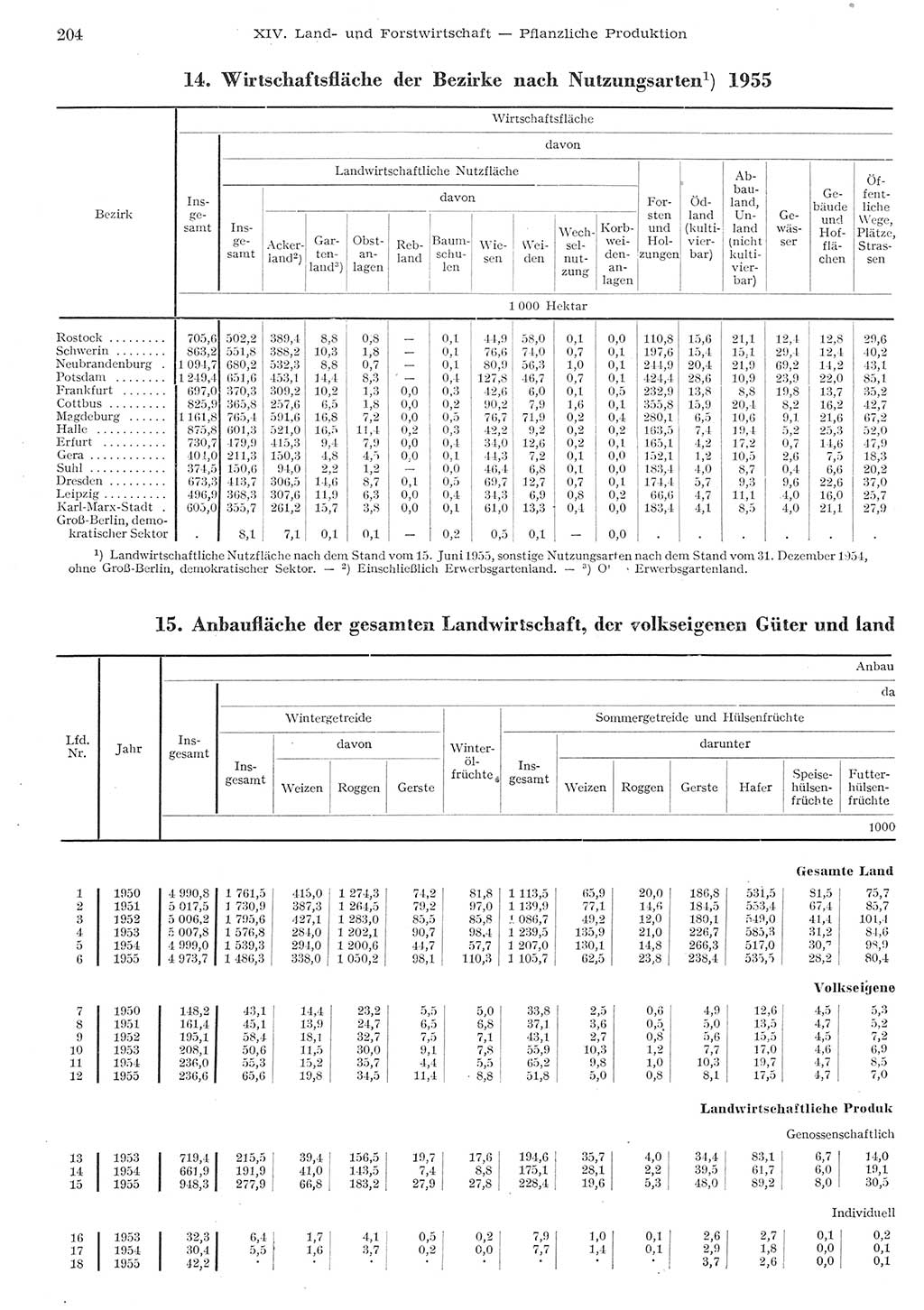 Statistisches Jahrbuch der Deutschen Demokratischen Republik (DDR) 1955, Seite 204 (Stat. Jb. DDR 1955, S. 204)