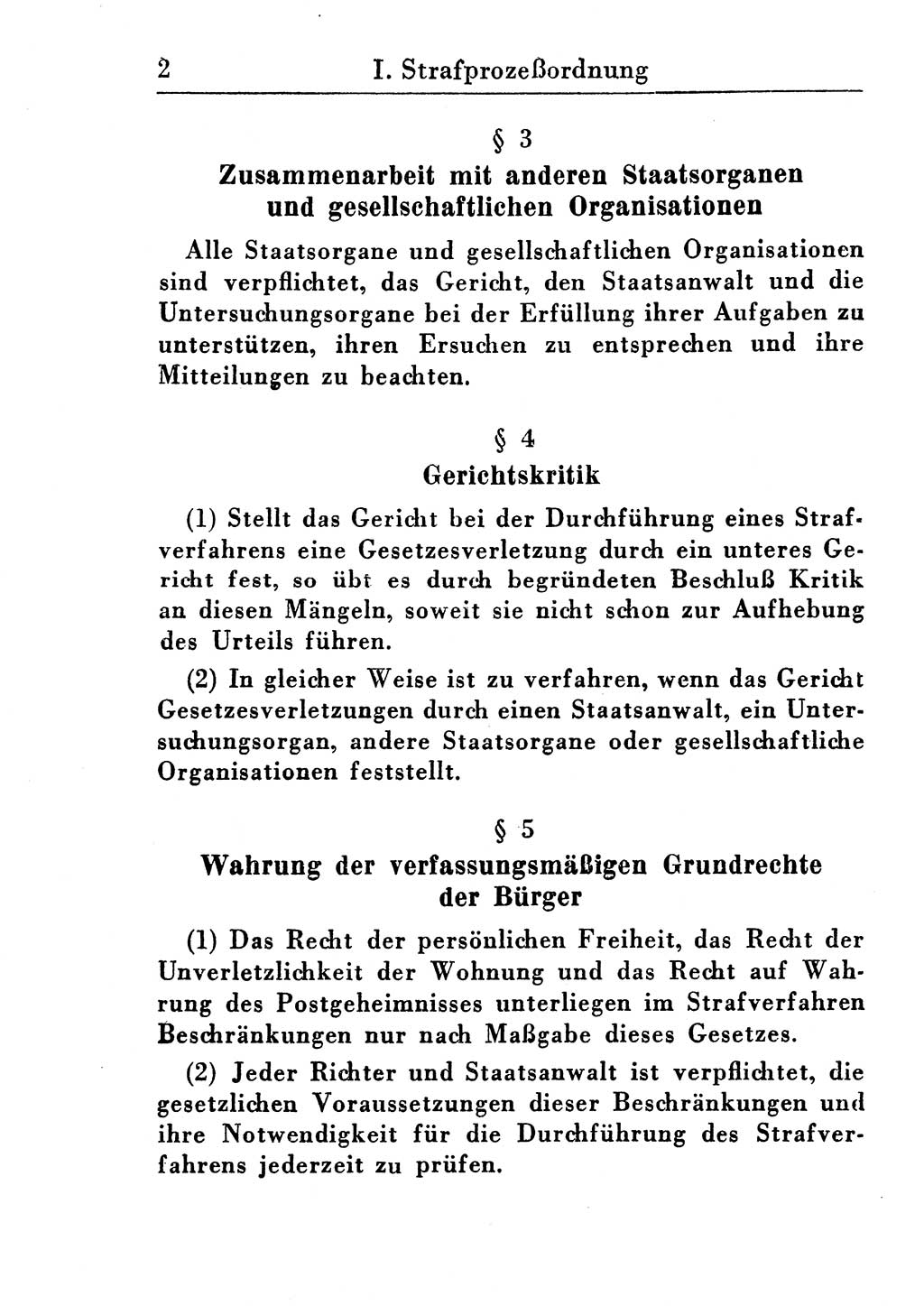 Strafprozeßordnung (StPO), Gerichtsverfassungsgesetz (GVG), Staatsanwaltsgesetz (StAG) und Jugendgerichtsgesetz (JGG) [Deutsche Demokratische Republik (DDR)] 1955, Seite 2 (StPO GVG StAG JGG DDR 1955, S. 2)