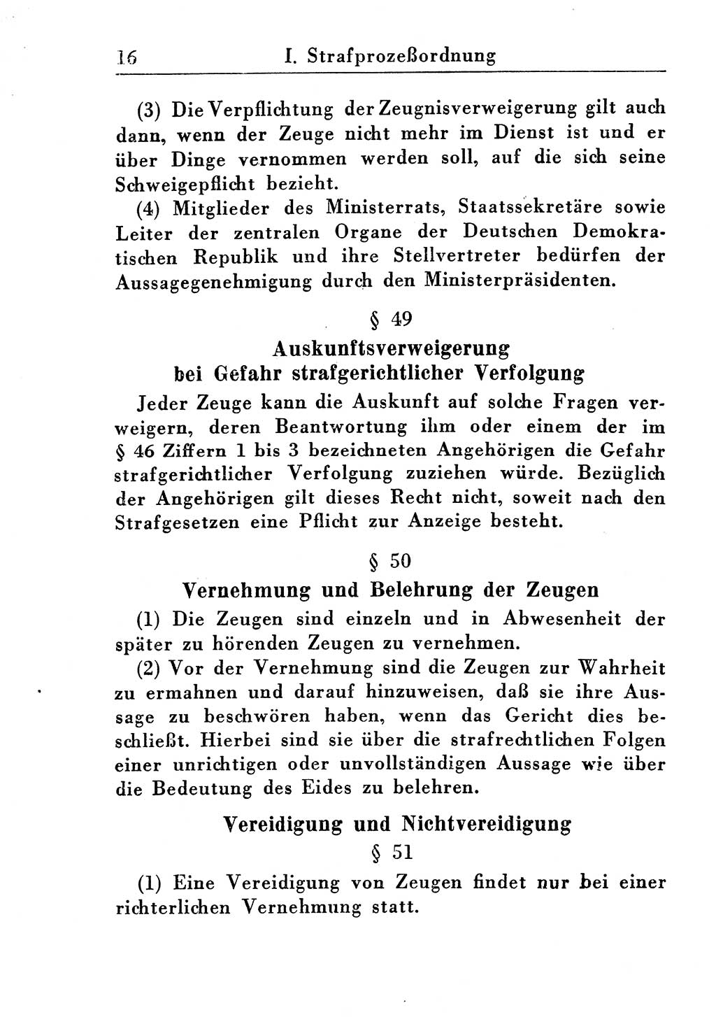 Strafprozeßordnung (StPO), Gerichtsverfassungsgesetz (GVG), Staatsanwaltsgesetz (StAG) und Jugendgerichtsgesetz (JGG) [Deutsche Demokratische Republik (DDR)] 1955, Seite 16 (StPO GVG StAG JGG DDR 1955, S. 16)