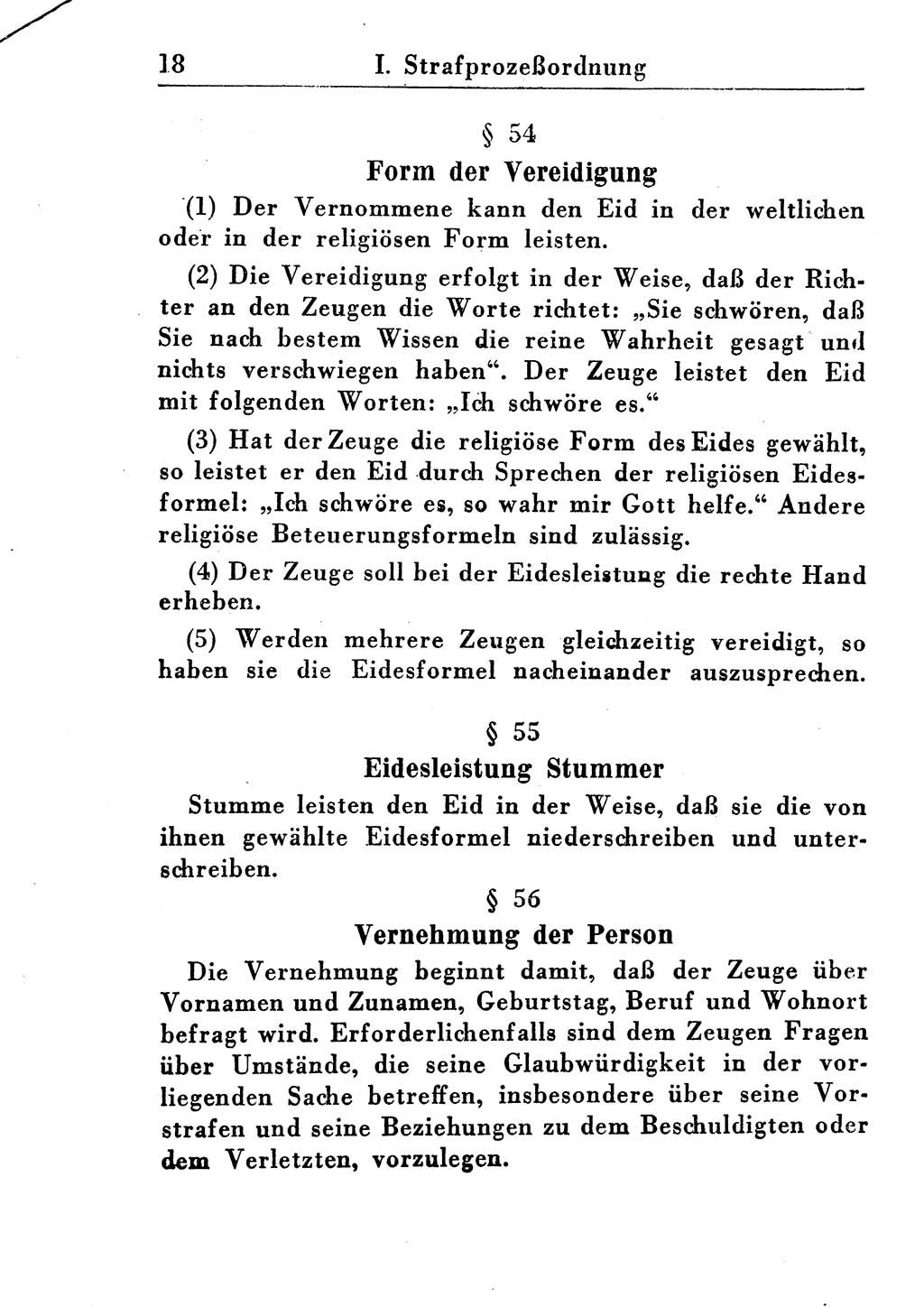 Strafprozeßordnung (StPO), Gerichtsverfassungsgesetz (GVG), Staatsanwaltsgesetz (StAG) und Jugendgerichtsgesetz (JGG) [Deutsche Demokratische Republik (DDR)] 1955, Seite 18 (StPO GVG StAG JGG DDR 1955, S. 18)