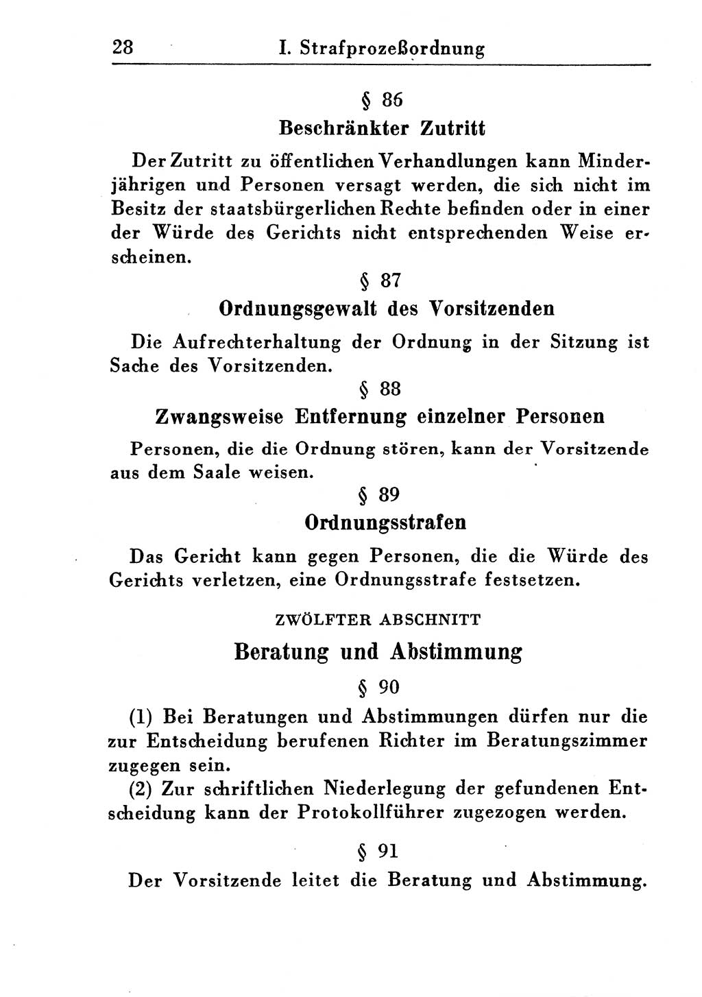 Strafprozeßordnung (StPO), Gerichtsverfassungsgesetz (GVG), Staatsanwaltsgesetz (StAG) und Jugendgerichtsgesetz (JGG) [Deutsche Demokratische Republik (DDR)] 1955, Seite 28 (StPO GVG StAG JGG DDR 1955, S. 28)