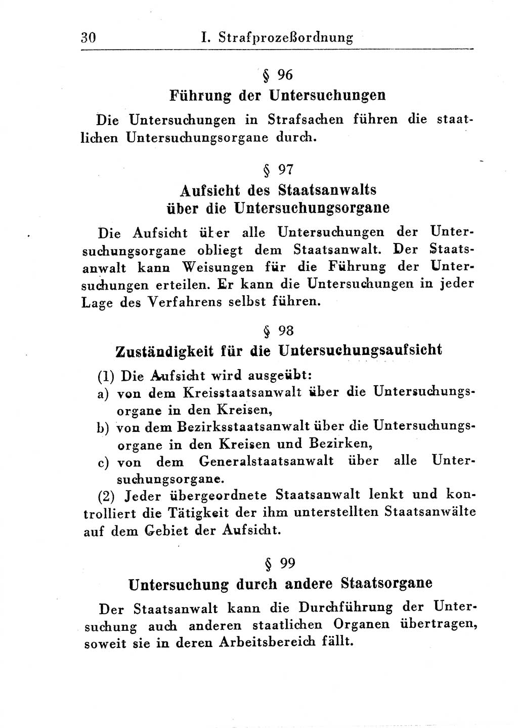 Strafprozeßordnung (StPO), Gerichtsverfassungsgesetz (GVG), Staatsanwaltsgesetz (StAG) und Jugendgerichtsgesetz (JGG) [Deutsche Demokratische Republik (DDR)] 1955, Seite 30 (StPO GVG StAG JGG DDR 1955, S. 30)