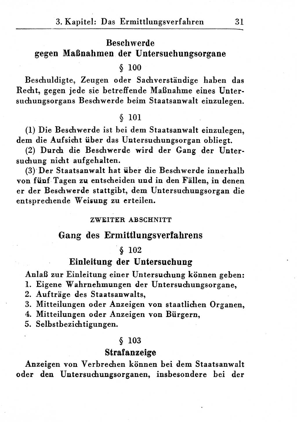 Strafprozeßordnung (StPO), Gerichtsverfassungsgesetz (GVG), Staatsanwaltsgesetz (StAG) und Jugendgerichtsgesetz (JGG) [Deutsche Demokratische Republik (DDR)] 1955, Seite 31 (StPO GVG StAG JGG DDR 1955, S. 31)