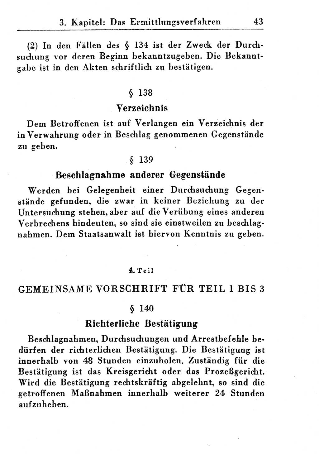 Strafprozeßordnung (StPO), Gerichtsverfassungsgesetz (GVG), Staatsanwaltsgesetz (StAG) und Jugendgerichtsgesetz (JGG) [Deutsche Demokratische Republik (DDR)] 1955, Seite 43 (StPO GVG StAG JGG DDR 1955, S. 43)