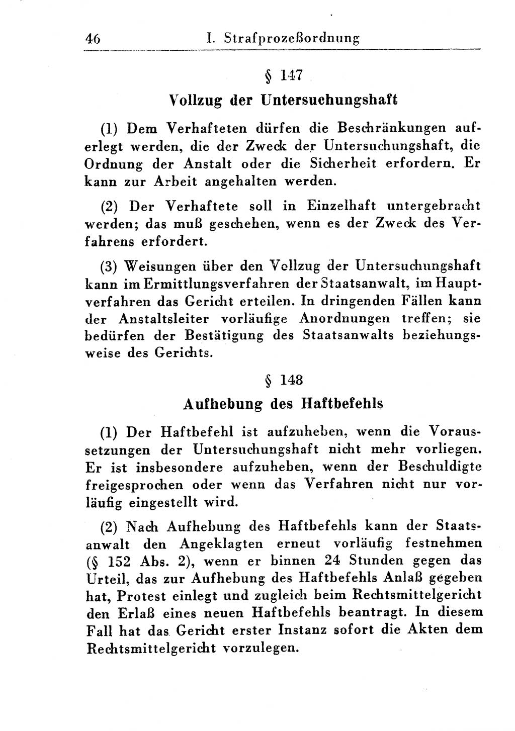 Strafprozeßordnung (StPO), Gerichtsverfassungsgesetz (GVG), Staatsanwaltsgesetz (StAG) und Jugendgerichtsgesetz (JGG) [Deutsche Demokratische Republik (DDR)] 1955, Seite 46 (StPO GVG StAG JGG DDR 1955, S. 46)