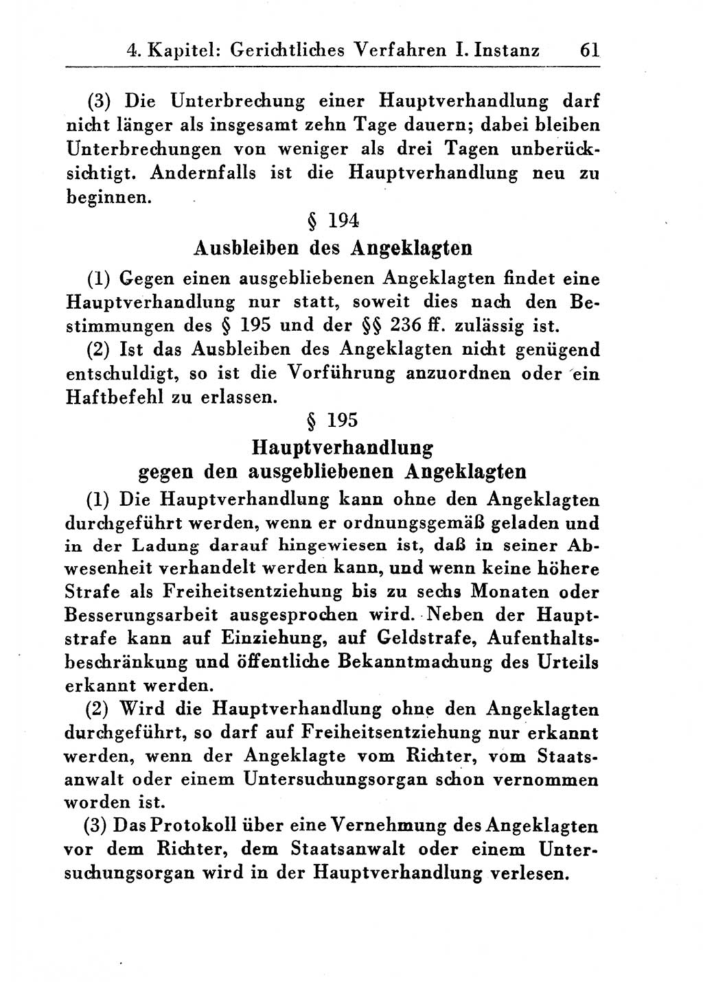 Strafprozeßordnung (StPO), Gerichtsverfassungsgesetz (GVG), Staatsanwaltsgesetz (StAG) und Jugendgerichtsgesetz (JGG) [Deutsche Demokratische Republik (DDR)] 1955, Seite 61 (StPO GVG StAG JGG DDR 1955, S. 61)