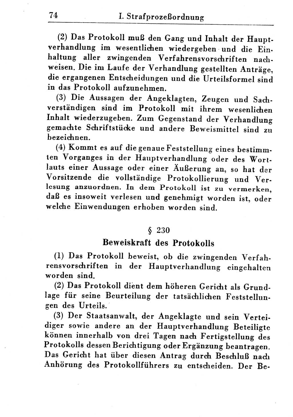 Strafprozeßordnung (StPO), Gerichtsverfassungsgesetz (GVG), Staatsanwaltsgesetz (StAG) und Jugendgerichtsgesetz (JGG) [Deutsche Demokratische Republik (DDR)] 1955, Seite 74 (StPO GVG StAG JGG DDR 1955, S. 74)