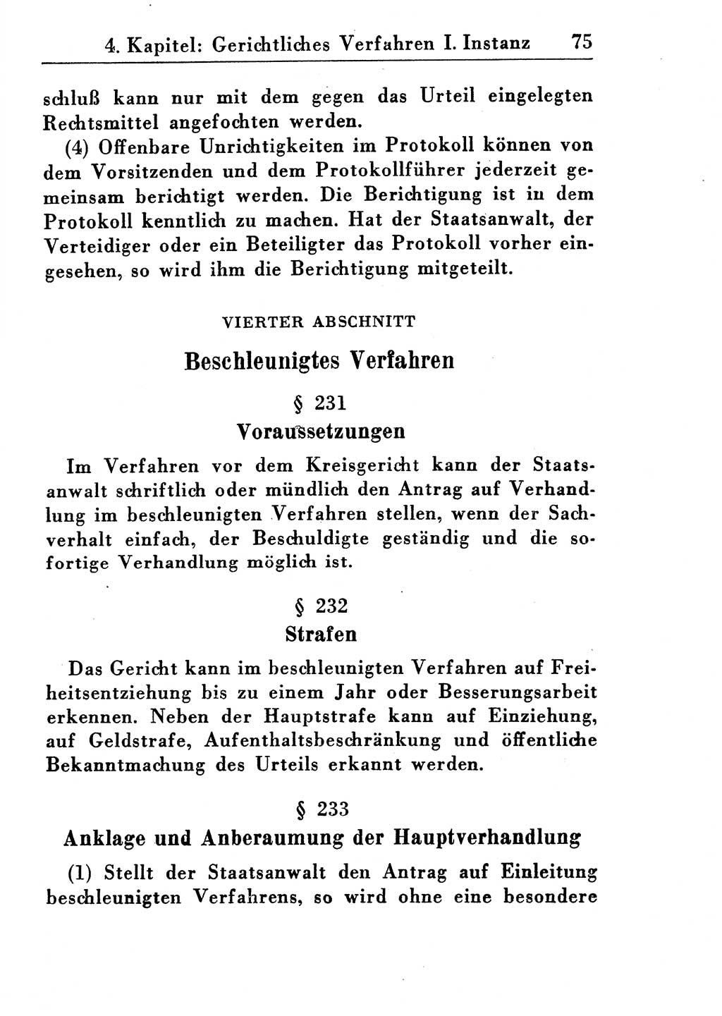 Strafprozeßordnung (StPO), Gerichtsverfassungsgesetz (GVG), Staatsanwaltsgesetz (StAG) und Jugendgerichtsgesetz (JGG) [Deutsche Demokratische Republik (DDR)] 1955, Seite 75 (StPO GVG StAG JGG DDR 1955, S. 75)