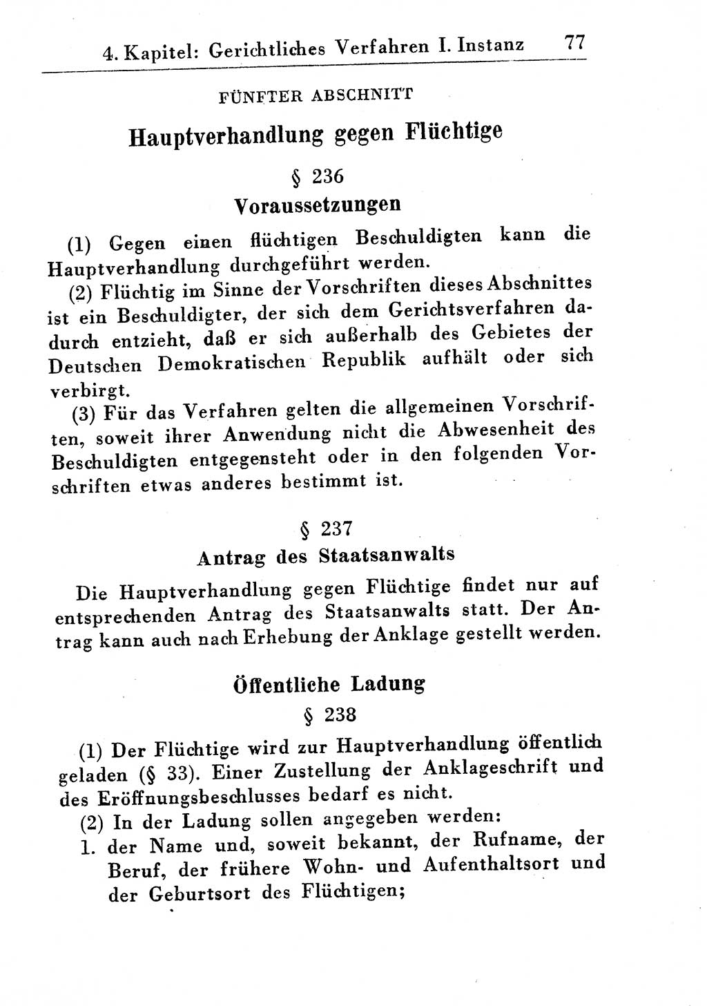 Strafprozeßordnung (StPO), Gerichtsverfassungsgesetz (GVG), Staatsanwaltsgesetz (StAG) und Jugendgerichtsgesetz (JGG) [Deutsche Demokratische Republik (DDR)] 1955, Seite 77 (StPO GVG StAG JGG DDR 1955, S. 77)