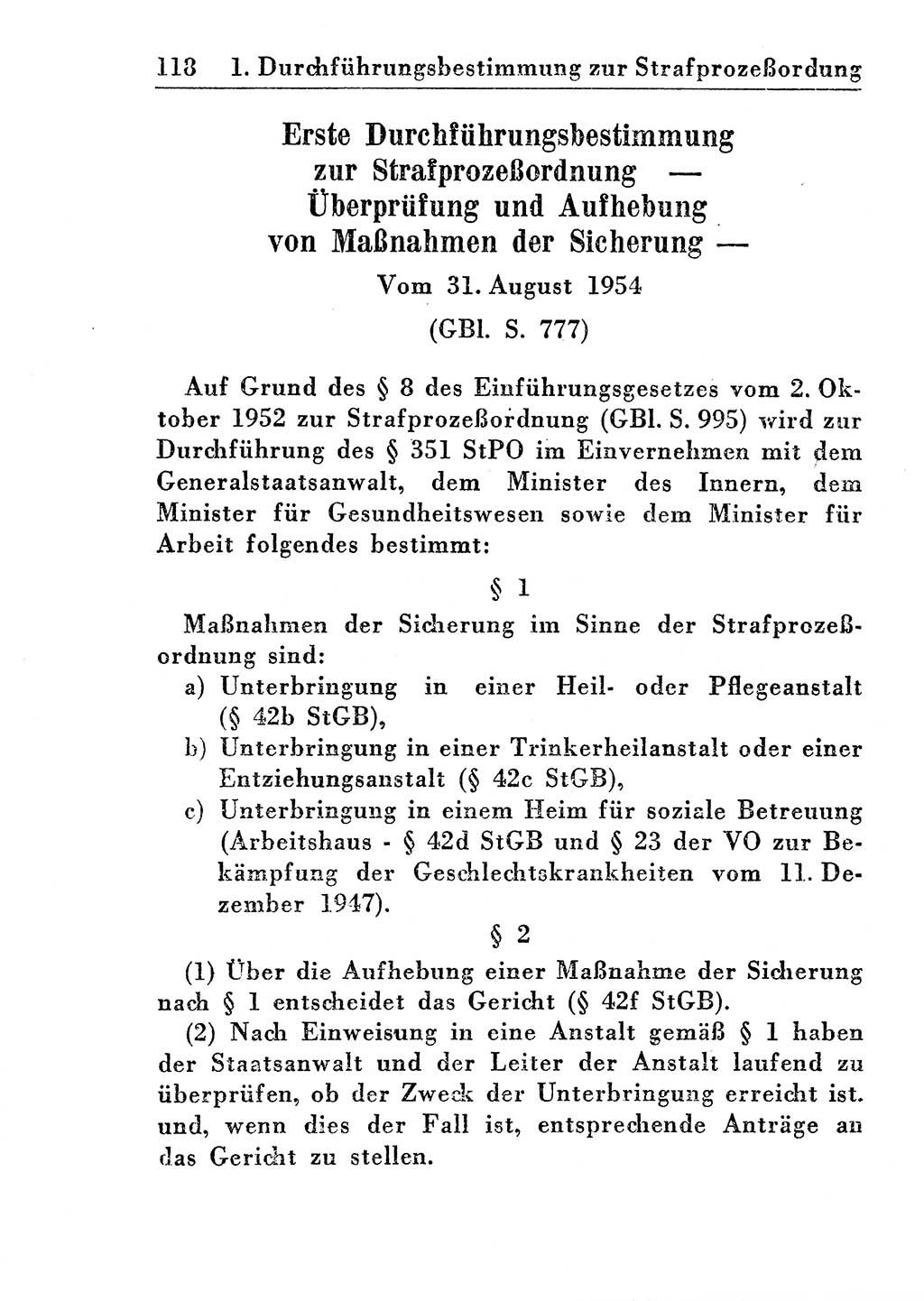 Strafprozeßordnung (StPO), Gerichtsverfassungsgesetz (GVG), Staatsanwaltsgesetz (StAG) und Jugendgerichtsgesetz (JGG) [Deutsche Demokratische Republik (DDR)] 1955, Seite 118 (StPO GVG StAG JGG DDR 1955, S. 118)